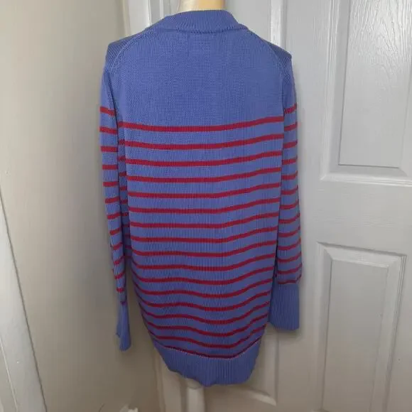Tuckernuck Starboard Blue Bar Harbor Nautical Striped Long Sleeve Sweater XL - Picture 5 of 9
